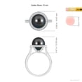 thumbnail image 4 of Angara Tahitian Cultured Pearl Halo Ring with Milgrain in 925 Sterling Silver for Women | June Birthstone Jewelry for Her, 4 of 5