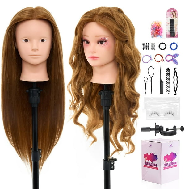 Cabeza de Maniquí Neverland Belleza y Salud Cabello Humano 70 cm
