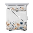 thumbnail image 7 of Blue Spring Floral Twin XL Size Down Alternative Comforter, Lightweight Comforter Quilt Bedding Set with Pillow Shams Orange Summer Botanical Watercolor All Seasons Bed Comforter Duvet Insert 68"x98", 7 of 7