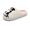 thumbnail image 4 of Xfvqtps Womens Furry Slippers Large Size Soft Fleece Cute Cartoon Memory Foam Soft Sole Comfortable Non-Slip Warm Winter Home Slippers White, 4 of 9