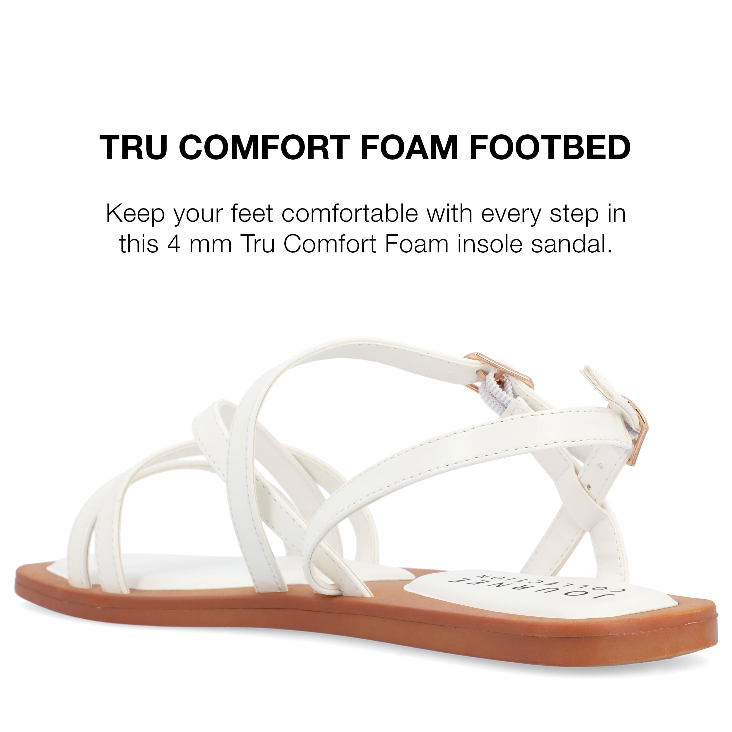 Journee Collection Womens Ennid  Tru Comfort Foam Buckle Flat Sandals