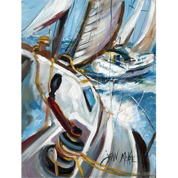 Carolines Treasures JMK1155GF Pain Killer Sailboat Race Flag Garden Size