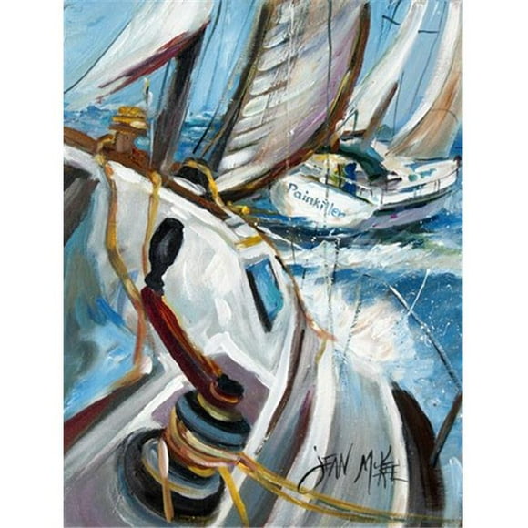 Carolines Treasures JMK1155GF Pain Killer Sailboat Race Flag Garden Size