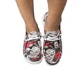 thumbnail image 3 of QWKLEAJ Women's Halloween Canvas Sneakers, Skull Pumpkin Print Low Top Slip On Flats, Breathable Casual Comfortable Walking Loafer Shoes for Holiday Daily Wear Red 6.5, 3 of 5