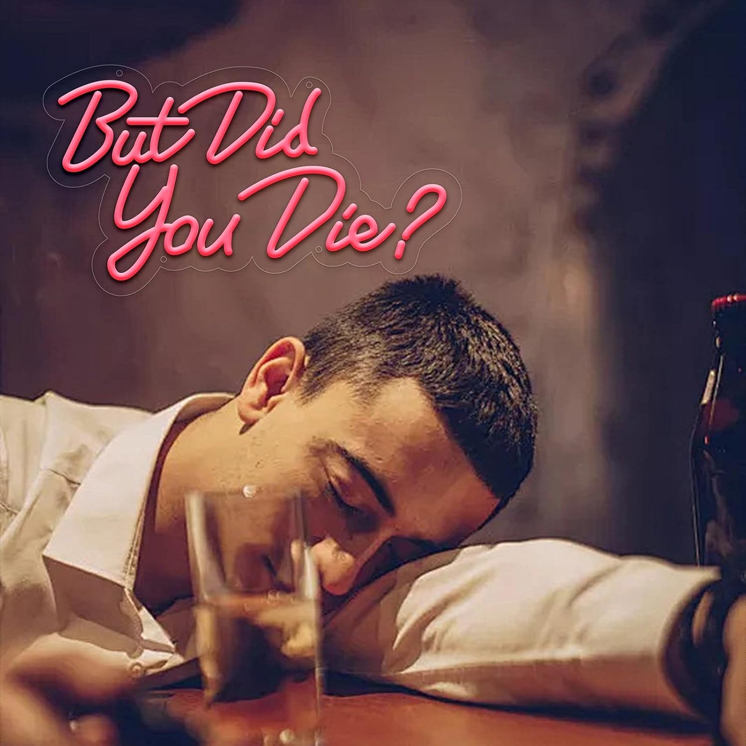 But Did You Die Neon Led Sign, Pink Neon Signs for Wall Decor, Letter Neon Lights with USB Powered for Room Decor, Bedroom, Office, Gym, Livingroom