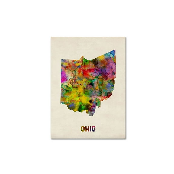 Trademark Fine Art "Ohio Map" Canvas Wall Art by Michael Tompsett
