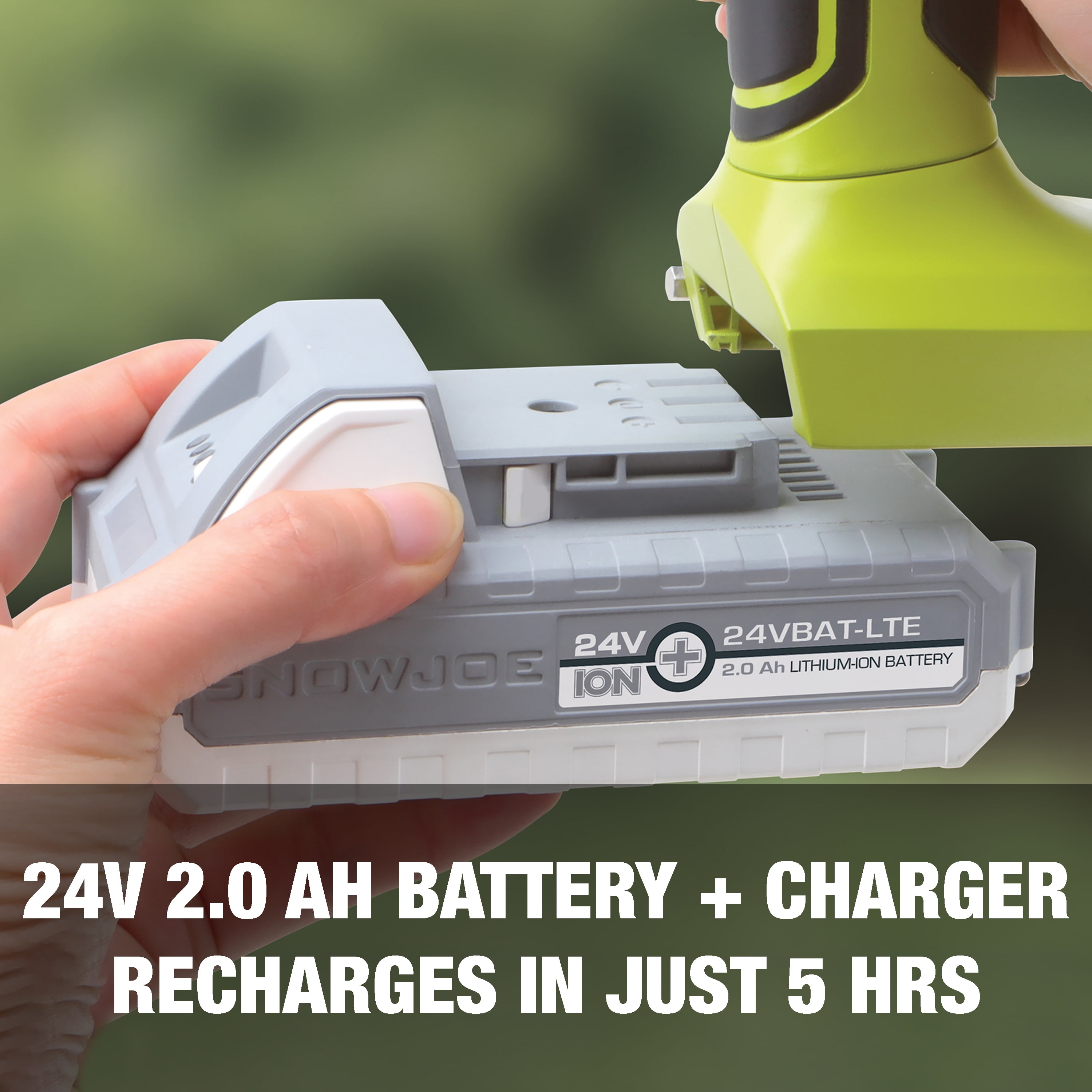 Sun Joe 24V Cordless 5-inch Handheld Pruning Chainsaw, 2.0-Ah Battery & Charger