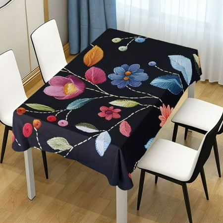 

ALAZA Ethnic Flower Pattern Rectangle Tablecloth Tablecover Dinning Table Cloth 60 x90