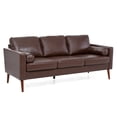 thumbnail image 5 of Spaco 3 Seat Small Couches For Living Room PU Sofe with 2 Soft Pillows, Brown, 5 of 12