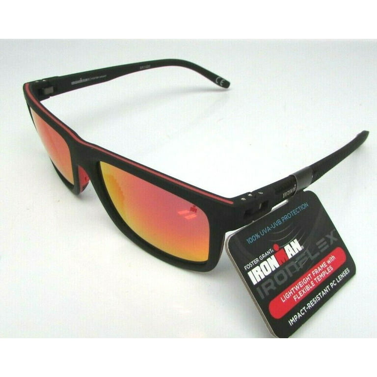 Foster Grant Ironman If 2005 Black Mirrored Sunglasses