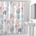 thumbnail image 4 of Coral Turtles Starfish Jellyfish Shells Fabric Shower Curtain Sea Creature Washable Shower Curtains for Bathroom, Waterproof Bath Curtain with Hooks Home Decor 36x72in, 4 of 8