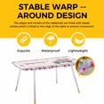 thumbnail image 4 of Spring Table Cloths for 8 Foot Rectangle Tables, Truck Botanical Rose Leaves Butterfly Pink Lattice Patio Waterproof Elastic Fitted Tablecloths, Washable Rectangular Table Cover for Camping, 4 of 8