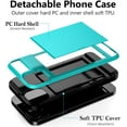 thumbnail image 2 of Case Compatible with iPhone 15 with Card Holder, Dual Layer Shockproof Wallet Phone Case Hidden Card Slot Sliding Protective Hard Shell Back Cover Slim Case for iPhone 15, 6.1 Inch Sky Blue, 2 of 14