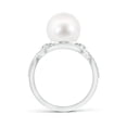 thumbnail image 2 of ANGARA Freshwater Cultured Pearl and Diamond Infinity Ring in 925 Sterling Silver for Women | June Birthstone, Birthday, Anniversary, Jewelry Gift for Women | Pearl Ring, 2 of 9