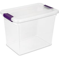 6 Qt Latch Storage Box Stackable Bin with Latching Lid, Plastic Container to Organize Shoes in Closet, Clear (24 Pack)