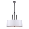 thumbnail image 2 of Tama 3-Light Brushed Nickel Drum Pendant with White Fabric Shade - Brushed Nickel, 2 of 4
