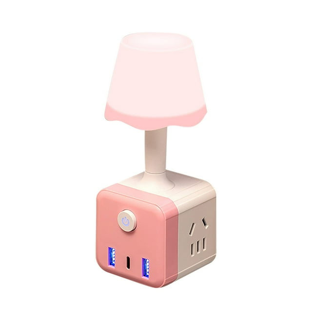 Bedroom Bedside Lamp Integrated Home Socket Small Night Light Multi Function Converter Socket USB