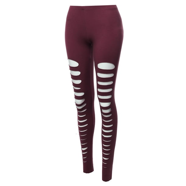 FashionOutfit Women's Solid Sexy Front CutOut Leggings