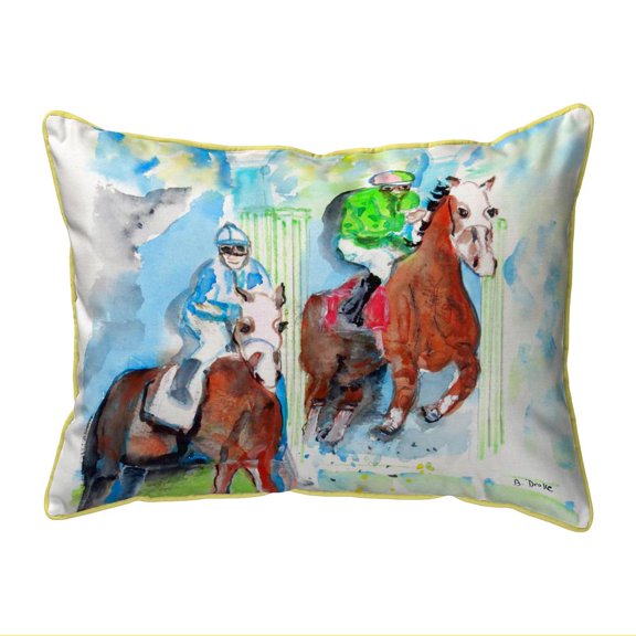 Betsy Drake Interiors Starting Gate Small Outdoor/Indoor Pillow 11x14