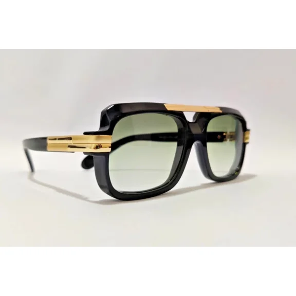Cazal Sunglasses MOD 663 Black Gold Frame Green Gradient Lens Unisex Frames New