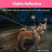 PoyPet No Pull Dog Harness,No Choke Reflective Dog Vest,Adjustable Soft Padded Pet Harness with Easy Control Handle for Small Medium Large Dogs,Pink M