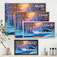 thumbnail image 4 of Designart 'Old Cabin In Winter Forest In Evening Glow I' Traditional Framed Canvas Wall Art Print, 4 of 5