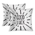 thumbnail image 1 of BOSDECO Bye Good Luck Lettering Hand Draw Calligraphic Celebration Congratulation Farewell Fortune PillowCase Pillow Cover 20x20 inch Set of 2, 1 of 1