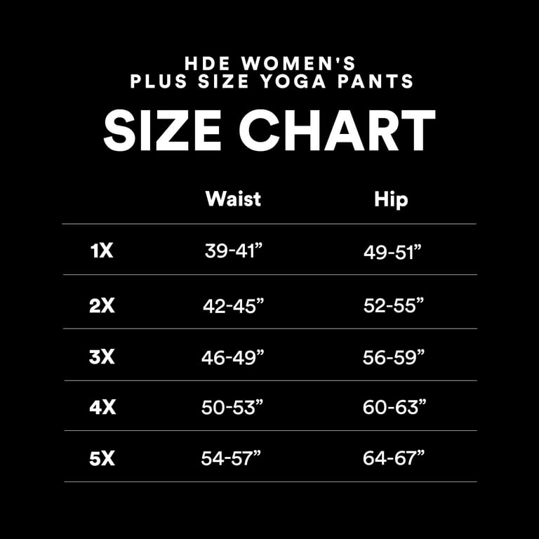 HDE Women's Plus Size Yoga Pants High Waisted Wide Leg Leggings Black 3X 
