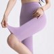 thumbnail image 4 of Gibobby Leggings Afelpados Mujer Pantalones cortos verano para mujer Pantalones yoga Cintura alta Slim Fit Leggings（Morado， L), 4 of 5