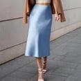thumbnail image 2 of Gbsyewxs Womens Skirts Midi Skirt High Waist Solid Color Straight Elegant Party Women'S Skirts Blue, 2 of 5