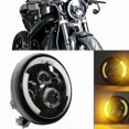 thumbnail image 4 of Universal 7.5 Inch Led Retro Bucket Motorcycle Modified Headlight Hi/lo Beam Drl And Matte Black Headlight Housing With Bracket, 4 of 4
