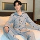 thumbnail image 5 of Pijamas de hombre de primavera y otoño de algodón de manga larga de algodón fino de gran tamaño de otoño e invierno traje de casa de hombre de invierno, 5 of 6