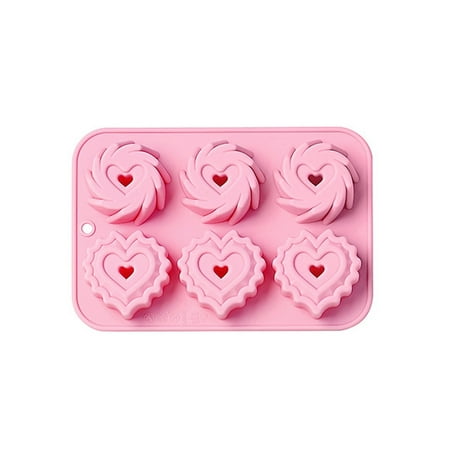 

6 Pairs Of Love Spiral Cake Mould Rice Cake Complementary Food Silica Gel Mould Chocolate Cake Mould