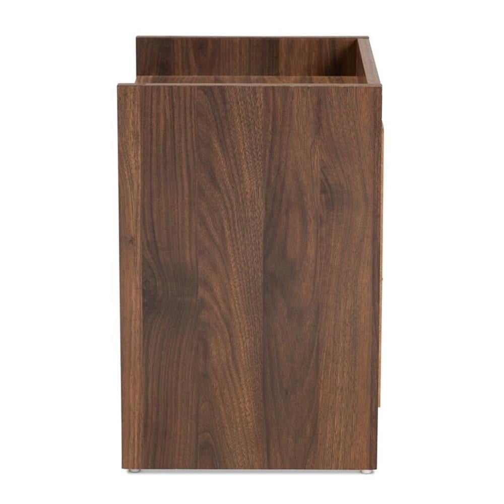 Baxton Studio Hale Modern and Contemporary Walnut Brown Finished Wood 2-Drawer Nightstand