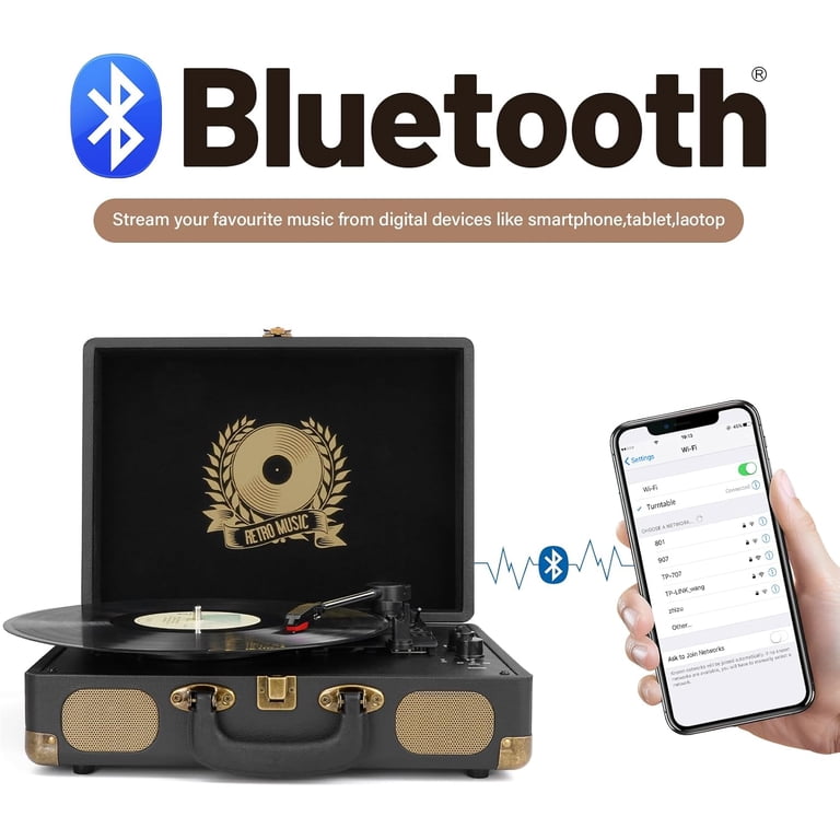 DIGITNOW Vinyl Record Player Bluetooth Turntable Suitcase photo 8
