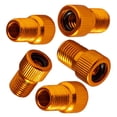 thumbnail image 1 of Adaptador de válvula Presta Adaptador de bomba de bicicleta - Convertir Presta a Schrader - Francés/Reino Unido a EE. UU. - Inflar neumáticos con bomba estándar o compresor de aire (Oro, 5 unidades) Ormromra ZFFLD594, 1 of 9