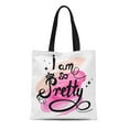 thumbnail image 1 of JSDART Sac en Toile Réutilisable Sac de Courses Original Texte Calligraphique au Toucher Motivation Slogan Filles Femmes Enfant Sac Fourre-Tout, 1 of 1