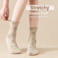 thumbnail image 3 of Womens Ruffle Crew Socks Vintage Patterned Ankle Casual Fashion Dress Sock Cute Lettuce Floral Socks 6 Pack, 3 of 10