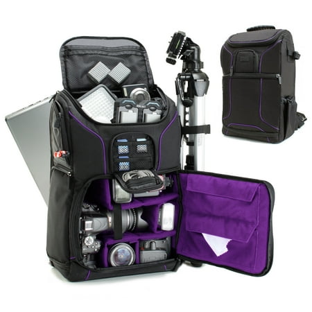 Digital SLR Camera Backpack (Purple) with 15.6