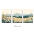 thumbnail image 3 of Set of 3 Frameless Mountain Daisy Wildflowers Landscape Paintings, Triptych Nursery Wall Art, Large Wildflowers Living Room Decor, Abstract Nature Landscape Artwork Wall Decor for Living Room, Bedro, 3 of 4
