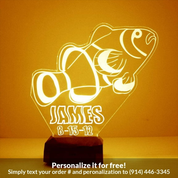 Mirror Magic Store Clownfish Color Changing Personalized LED Light with Remote Control