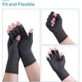 thumbnail image 4 of 1 par de guantes de compresión sin dedos para artritis, soporte para muñeca para osteoartritis reumatoide, alivia el dolor de manos (talla S, gris), 4 of 4