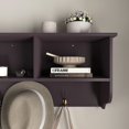 thumbnail image 4 of Tcbosik Entryway Wall Mounted Coat Rack with Steel Hooks and Storage Compartments, Home Organizer for Hallway, Mudroom, or Bedroom, Easy Assembly, 38.58"L x 7.87"W x 13.78"H, Espresso, 4 of 7