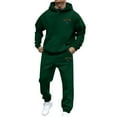 thumbnail image 2 of Sweatsuits for Men Set 2 Piece Classic Solid Color Casual Hoodie Sweatshirt and Joggers Sweatpants Sets Running Fall Fashion Sport Suits Winter Clothes Outfits, 2 of 4