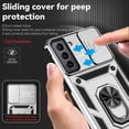 thumbnail image 4 of for Samsung Galaxy S21 FE 5G Case with Camera Lens Cover HD Screen Protector, Military-Grade Drop Tested Magnetic Ring Holder Kickstand Protective Phone Case for Samsung Galaxy S21 FE 5G (Silver), 4 of 17