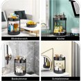thumbnail image 4 of Drehteller,Gewürzregal Drehbar,2 Etagen Drehteller Organizer 360 Rotatable Drehteller Organizer für Küche Speisekammer Schrank Schrank Tisch Arbeitsplatte Stahl Metall, （30cm Schwarz）, 4 of 5