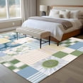 thumbnail image 4 of 5'x7' Area Rugs, Spring Floral Checkered Indoor Outdoor Area Rug for Living Room Bedroom, Sage Green Daisy Buffalo Plaid Washable Bathroom Rugs Kitchen Floor Carpet Mats Home Decor Aesthetic, 4 of 8
