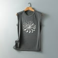 thumbnail image 3 of Wycnly Womens Tank Tops Loose Fit Comfy Breathable Casual Ladies Tank Tees Shirts Summer Trendy Sunflower Print Crewneck Sleeveless Shirts Blouse Dark Gray s, 3 of 3