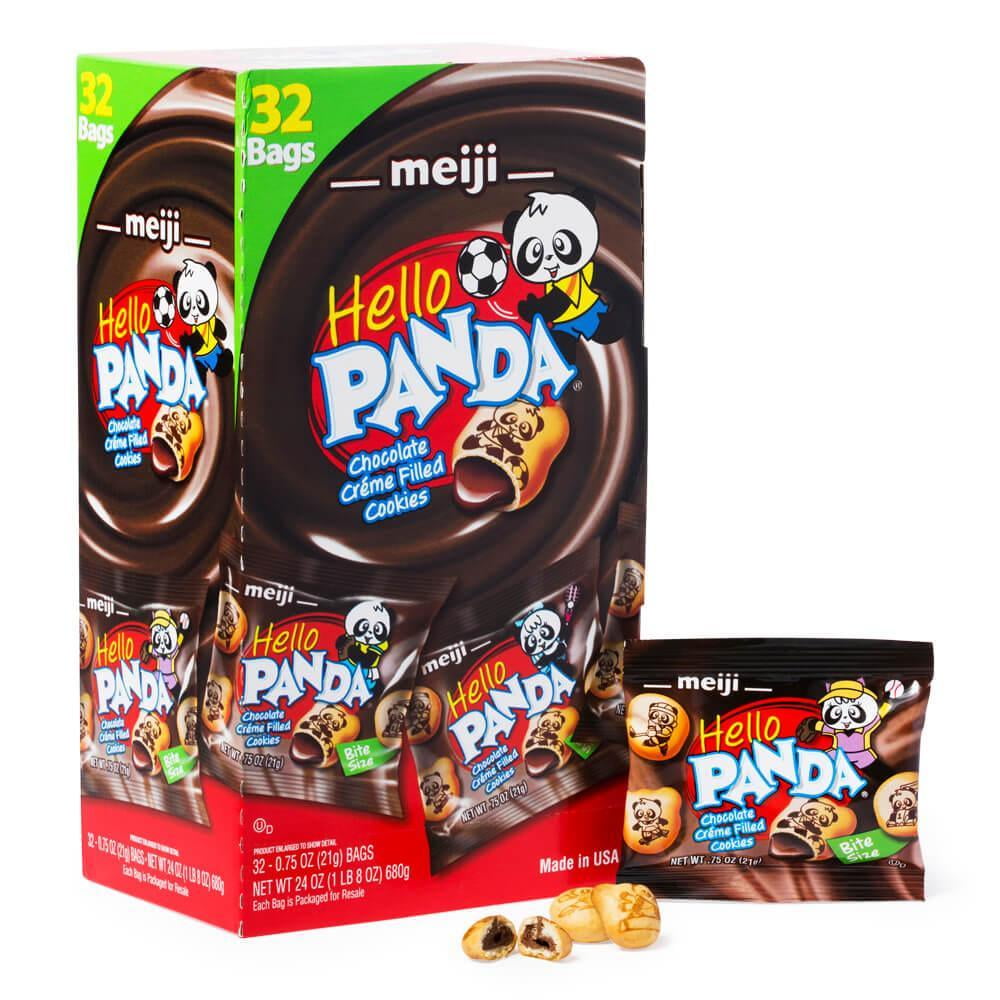Meiji Hello Panda Cookies, Chocolate, 0.75 oz, 32 ct /2PK