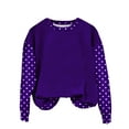 thumbnail image 2 of ZUKMRJPC Womens Crewneck Sweatshirts Fleece Lined Pullover Sweatshirt Fall Winter Trendy Patchwork Long Sleeve Cute Tops, 2 of 3